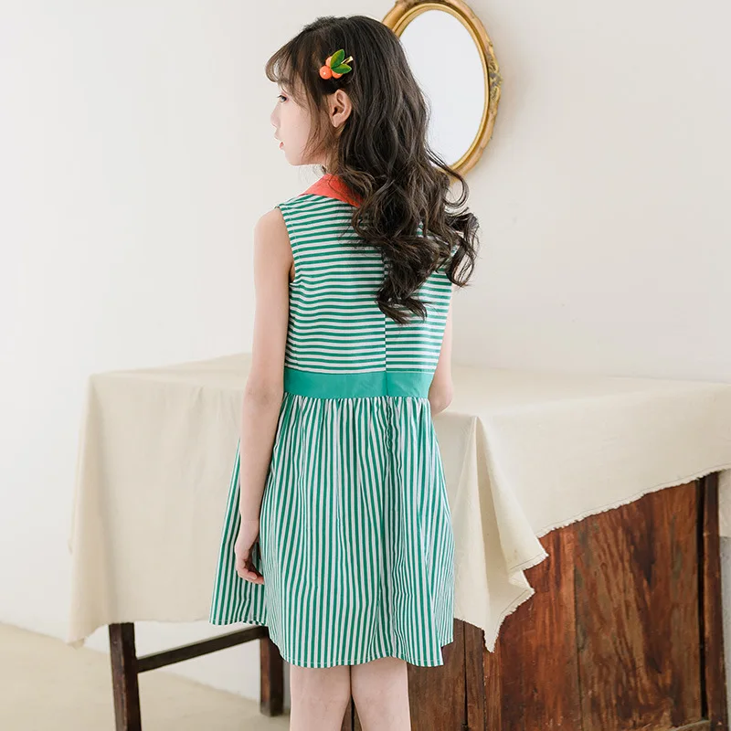 Новинка 2022 летнее платье для малышей одежда подростков платья в полоску девочек