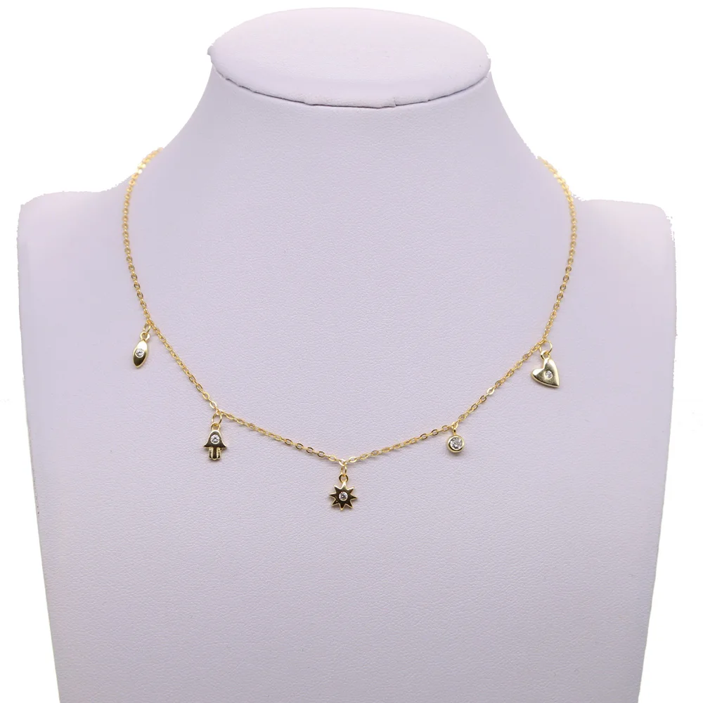 Чокер женский из серебра 925 пробы с фианитами изящное ожерелье маленьким изящным