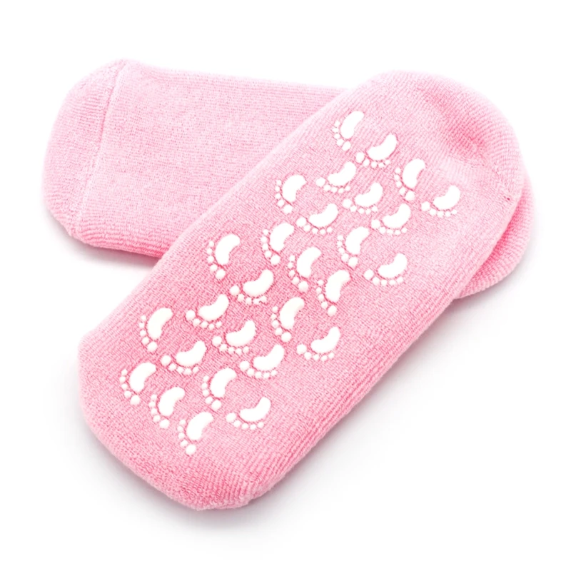 

Q1QD 1 Pair Super Soft Spa Socks for Pedicure Moisturizing Mask Cracked Skin Heel Gel Silicone Sock for Feet Care