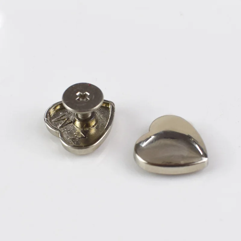 silver 20/40 шт. 1,3 см сердце заклепки винт для оборудования сумки Сумки из натуральной кожи декоративные заклепки ногтей заклепки металлические пряжки карабин кожаная фурнитура - Цвет: silver