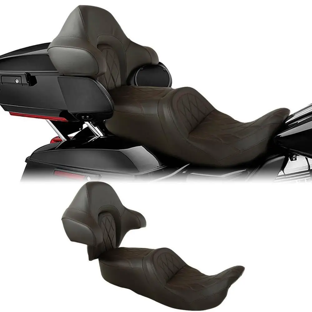 Сиденье для мотоцикла с двумя спинками Harley Touring Street Electra Glide Road King Ultra Limited CVO 2009 2020