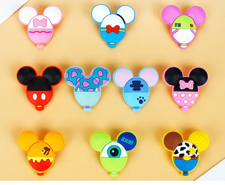 

10pcs Small Pin Accessories Kawaii Flatback Soft Glue Pvc Mouse Shaped with Different Cartoon Characters for Kids Accessories