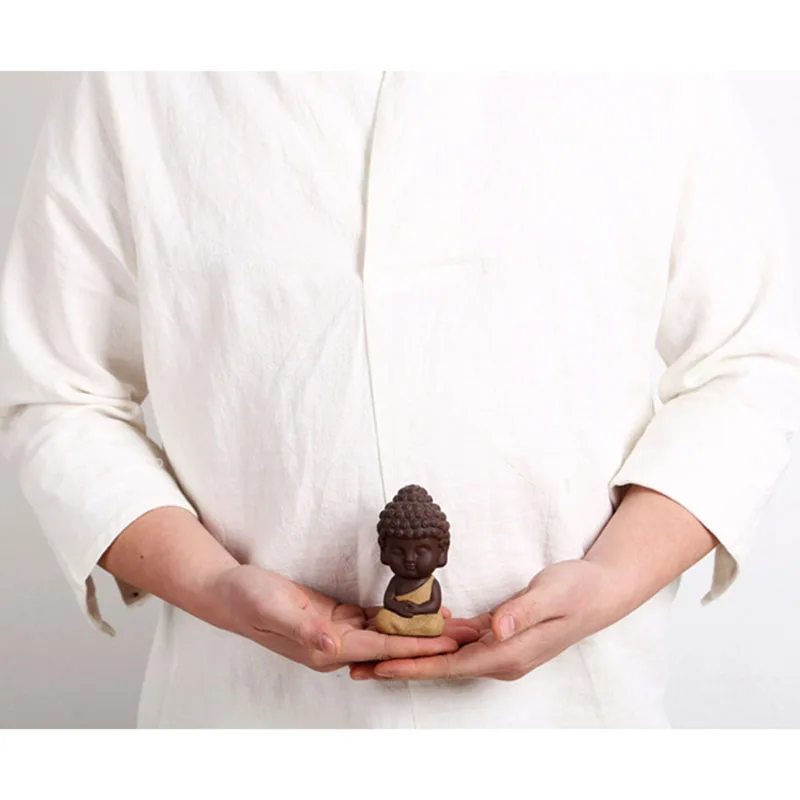 Маленькая статуя Будды керамический цветочный горшок чай предметы интерьера для