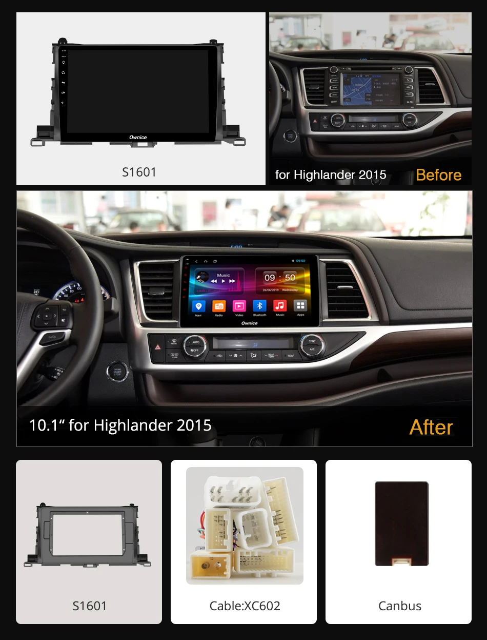 Ownice K3 K5 K6 Android 9 0 Восьмиядерный автомобильный Радио плеер GPS для toyota highlander 2015 2016 4G RAM 64G 360 Panorama DSP