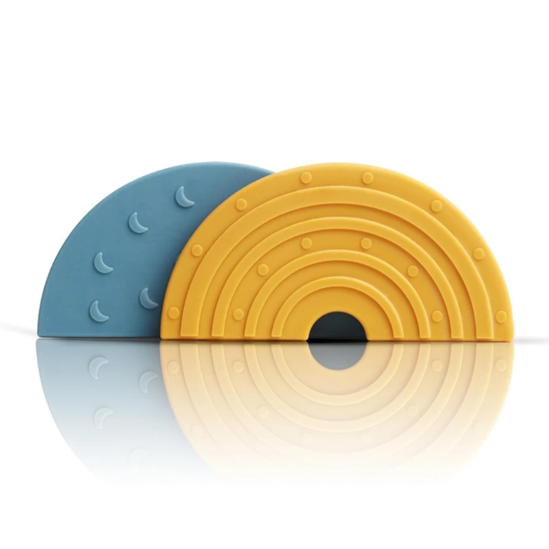 

BPA Free Baby Silicone Teether Rainbow Shape Silicone Beads Newborn Molar Soother Rodent Pain Soothing Teething Toys Baby Stuff