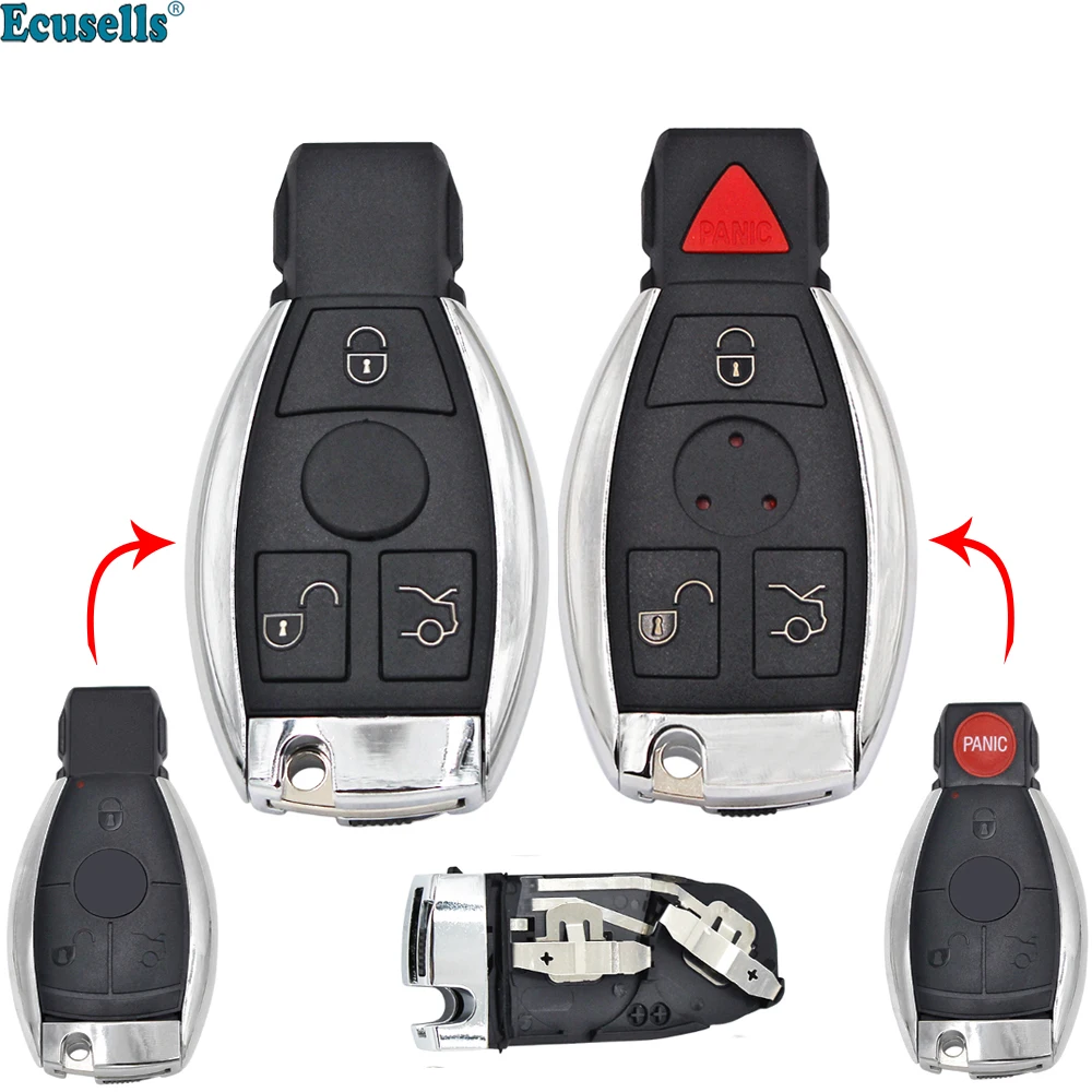 

Modified 3/4 Button Smart Key Shell for Mercedes Benz A C E G S R SL CLASS W211 W639 W230 W210 W166 W176 W218 Battery Holder