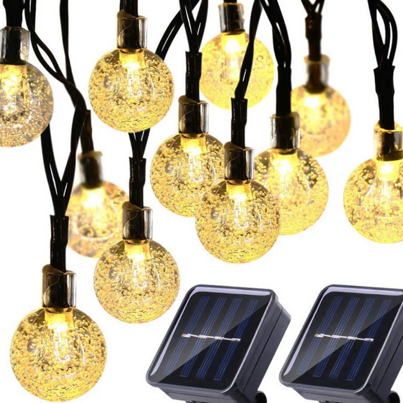 

PheiLa Solar String Lights Fairy Hanging Bubble Ball Lamp Solar Powered for Outdoor Thanksgiving Christmas Wedding party Decor