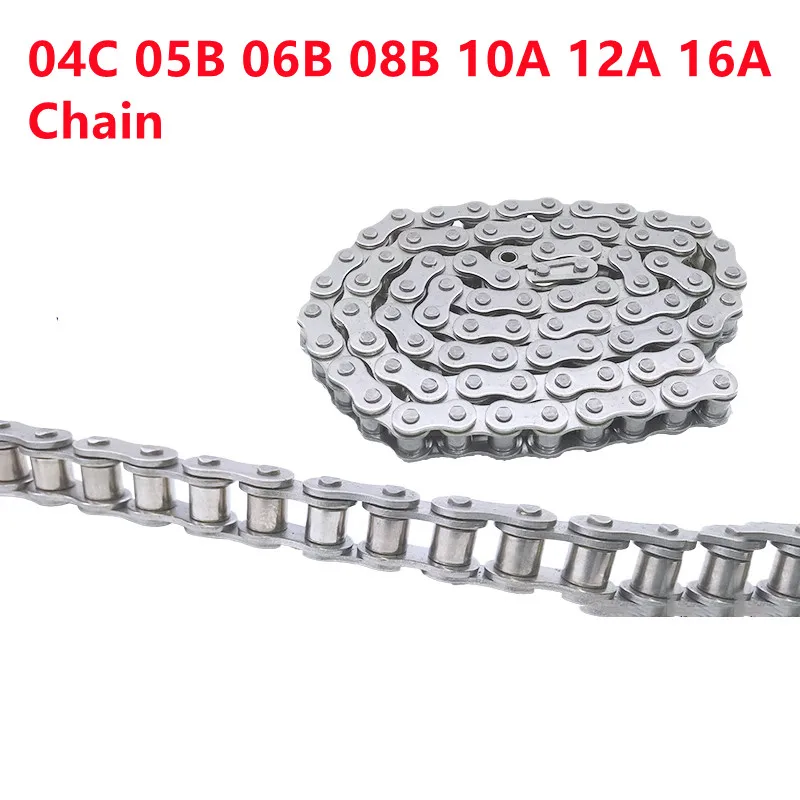 1 Meter Long Stainless Steel Chain Single Row Industrial Transmission Drive Roller Conveyor Chain 04C 05B 06B 08B 10A 12A 16A