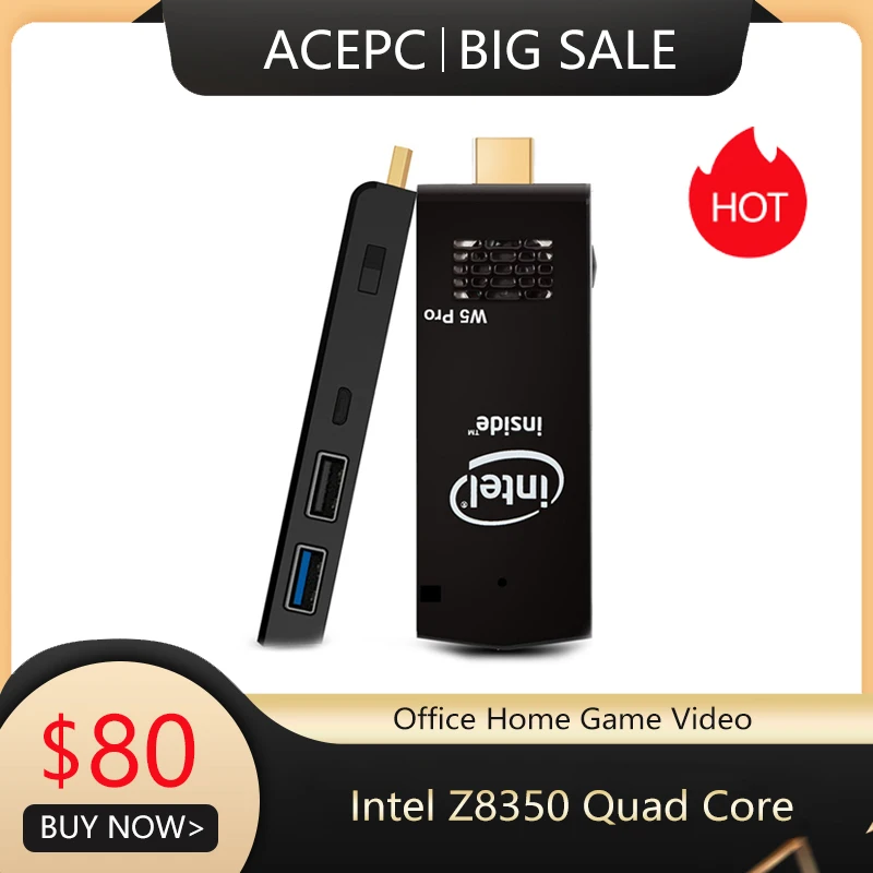 Мини ПК ACEPC T5 Intel Z8350 четырехъядерный Windows 10 Wifi2.4/4k Bluetooth 4 0 Hdmi Htpc Usb настольный мини