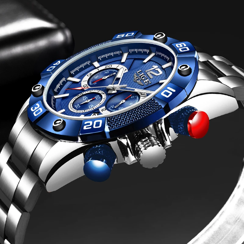 

Men Watches LIGE Brand Sport Watches Mens Chronograph Quartz Clock Man Casual Military Waterproof Wrist Watch relogio masculino