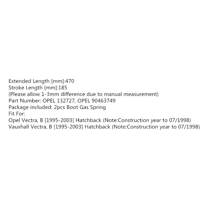 Газовый пружинный подъемник BOXI 2Qty для Opel Vectra B 1995-2003 Vauxhall газовые пружины