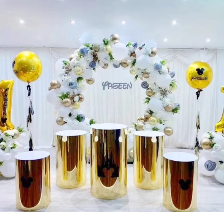 4 шт один набор) Свадебные Серебристые круглые золотые душевные круговые дисплей