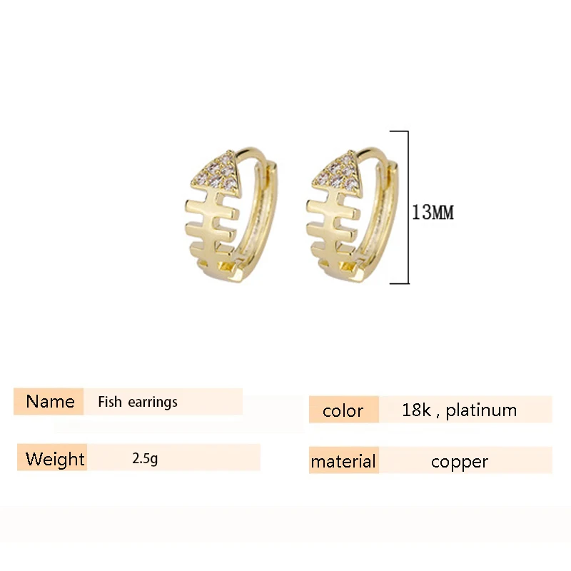 

SIPENGJEL Fashion Cubic Zircon Fish Shaped Earrings Simple Small Animal Summer Earrings For Women Girls Jewelry 2021