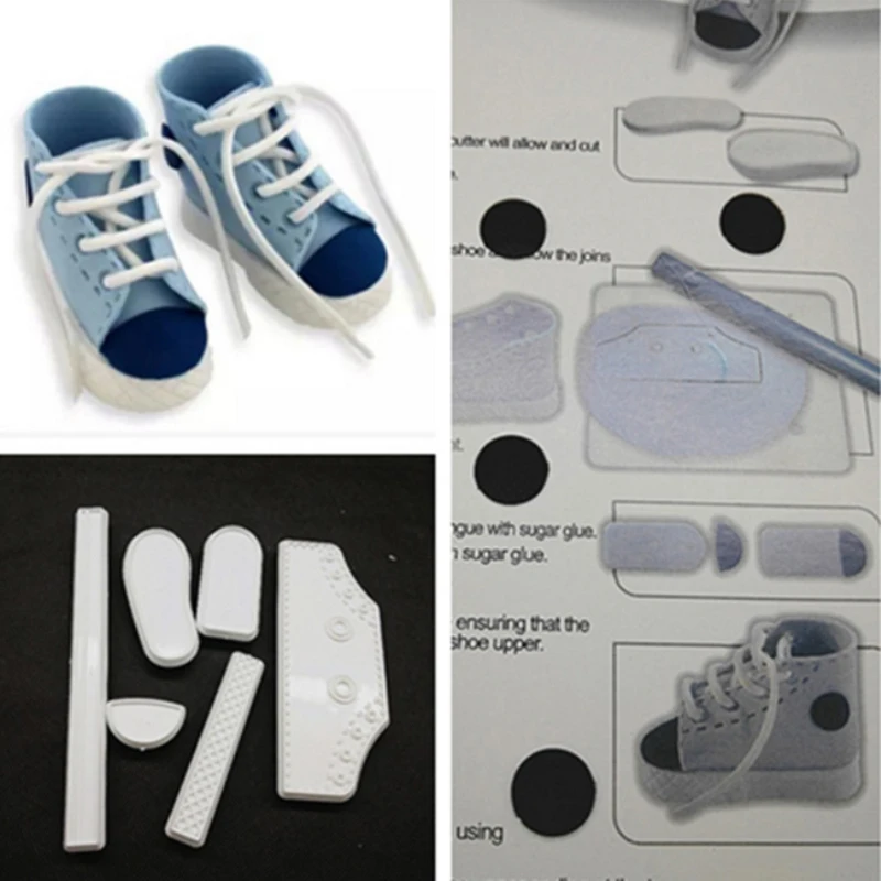 3D детская обувь Пластиковая форма для торта помадки мыла кроссовок инструменты