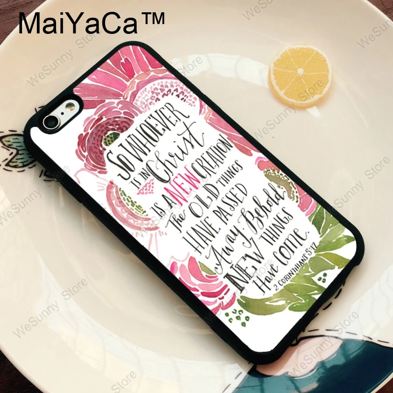 Чехол из ТПУ MaiYaCa Bible Qutoes Verse Belief God Jesus для iPhone 11 Pro MAX X XR XS MAX 6 6s 7 8 Plus 5S