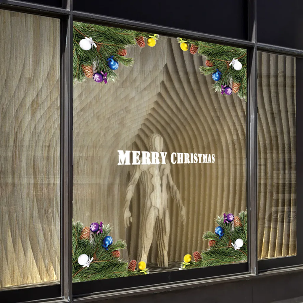 Рождественские наклейки на стену окна домашний магазин Декор сделай сам модные