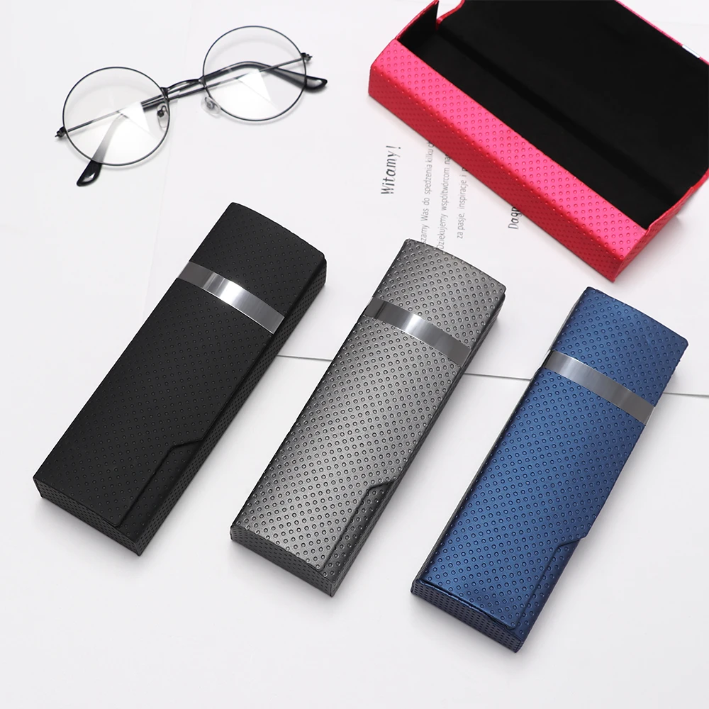 

1pc Portable Eyewear Cases Sunglasses Hard Case for Women Men Glasses Box Fold Imitation Wood Grain Eyeglass Cases Protector