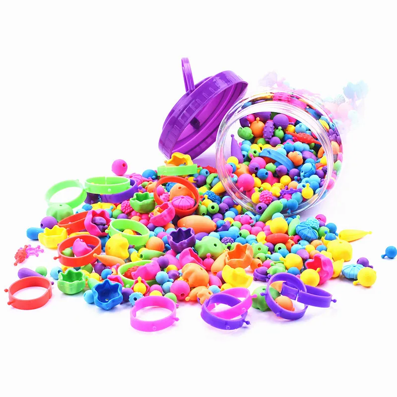 

Творческий набор украшений "сделай сам" разнообразные игрушки поп-красочные бусины DIY ожерелья браслеты резинки для волос и кольца аккумуля...