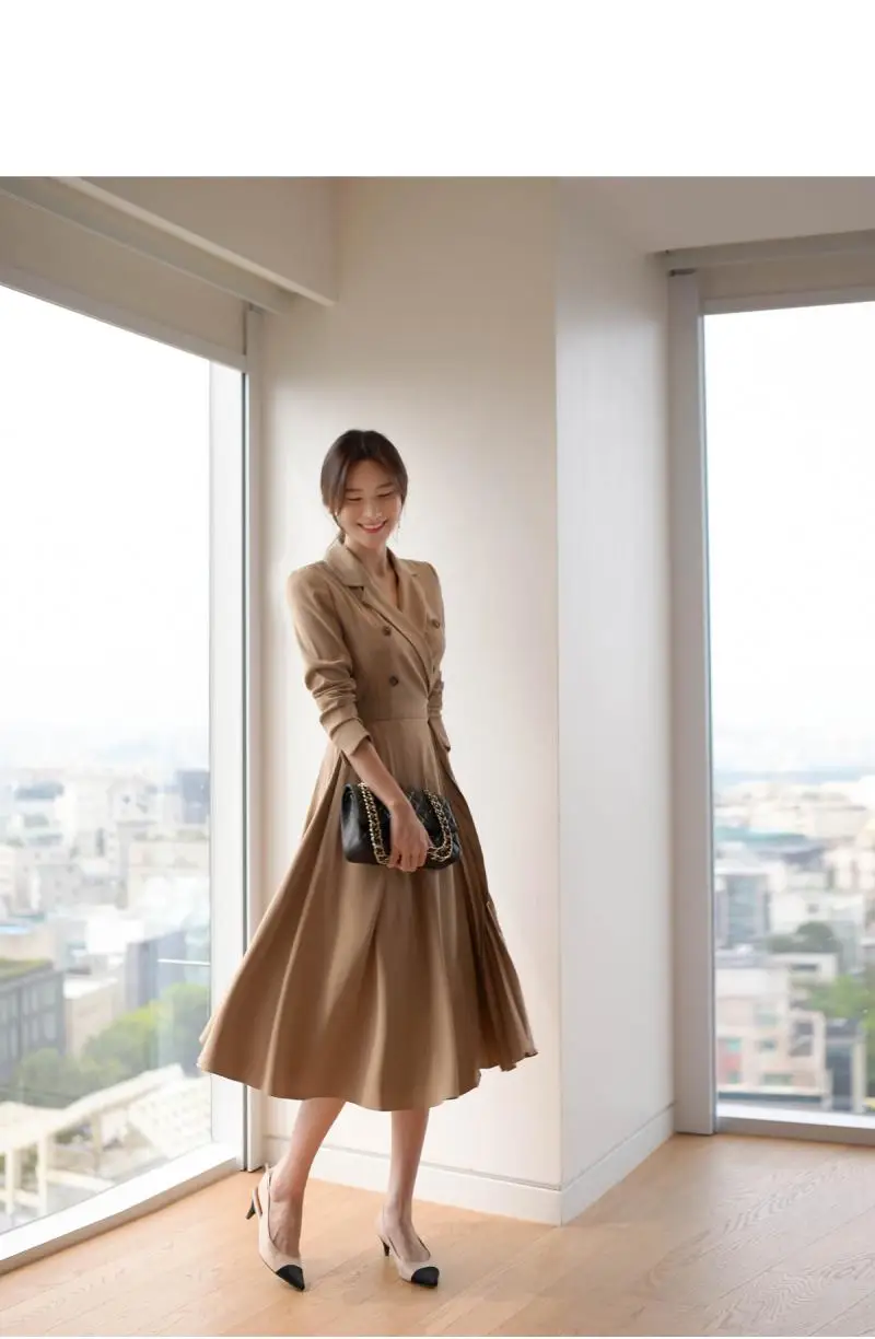 Женское Повседневное платье трапециевидной формы с поясом офисное