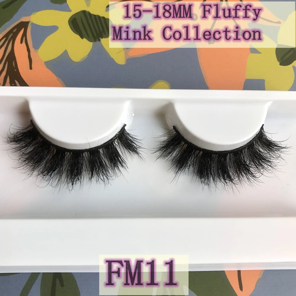 

Mikiwi FM10 15MM Fluffy Curly Mink Lashes With Fancy Packaging Messy Lashes Wispy Eyelashes Faux CilsC