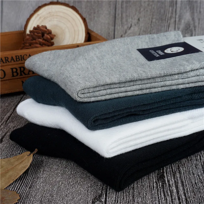 

RosEvans 100% Cotton Men's Winter Socks Autumn Breathable Socks High Quality Warm Socks Black Short for Students Size 38-46