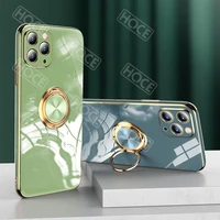 hoce plating ring holder phone case for iphone 13 pro max case for iphone 12 pro xs x xr 7 8 plus se 2020 mini cases 12promax