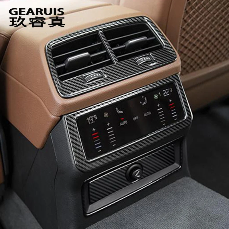 Автомобильный Стайлинг из углеродного волокна задний ряд кондиционера панель