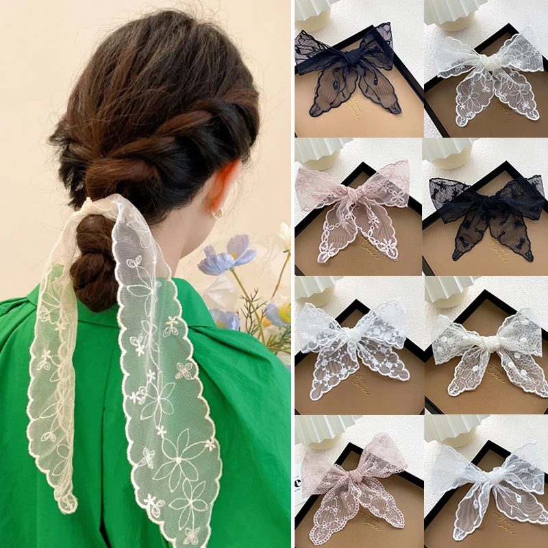

Lace Triangular Floral Print Scarf Sweet Neckerchief Head Neck Kerchief Scarves & Wraps Fashion Small Silk Scarves Lace Headband