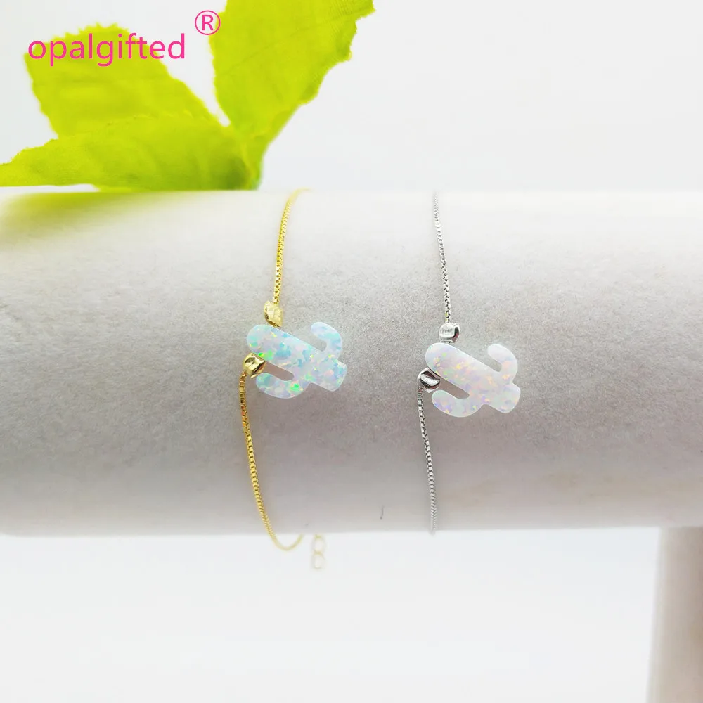 1 шт. белый цвет 11*13 мм Браслет С КАКТУСОМ опалом серебро/золото опал