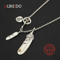 925 sterling silver necklace for men silver claw feather charms eagle pendant chain new fine jewelry p29