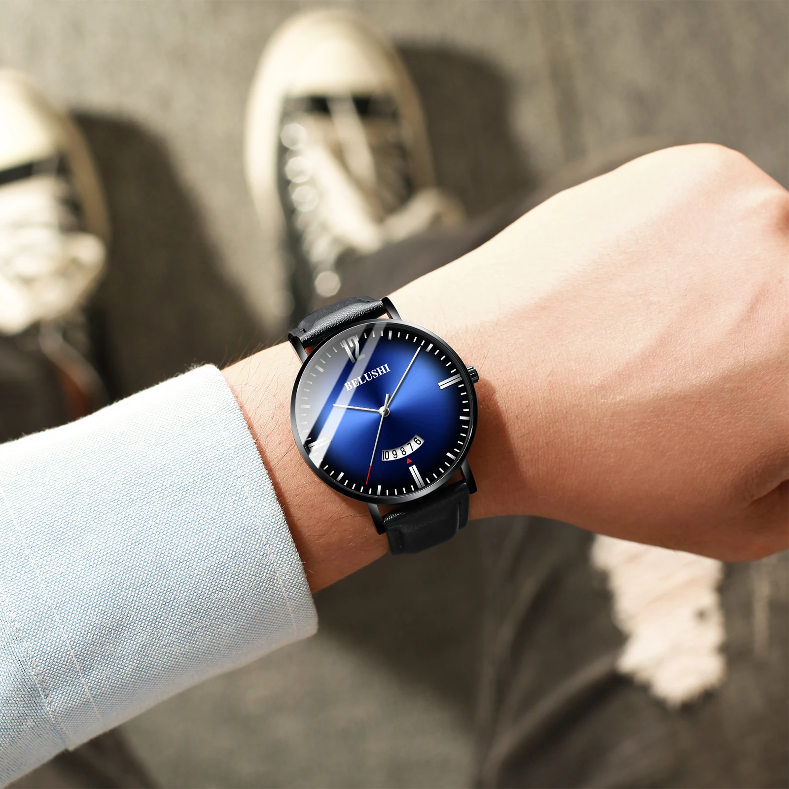 

Fashion Gradient Watch Men Minimalist Style Men's Quartz Wrist Watch Mens Top Brand Luxury Sports Casual Steel Waterproof Watch