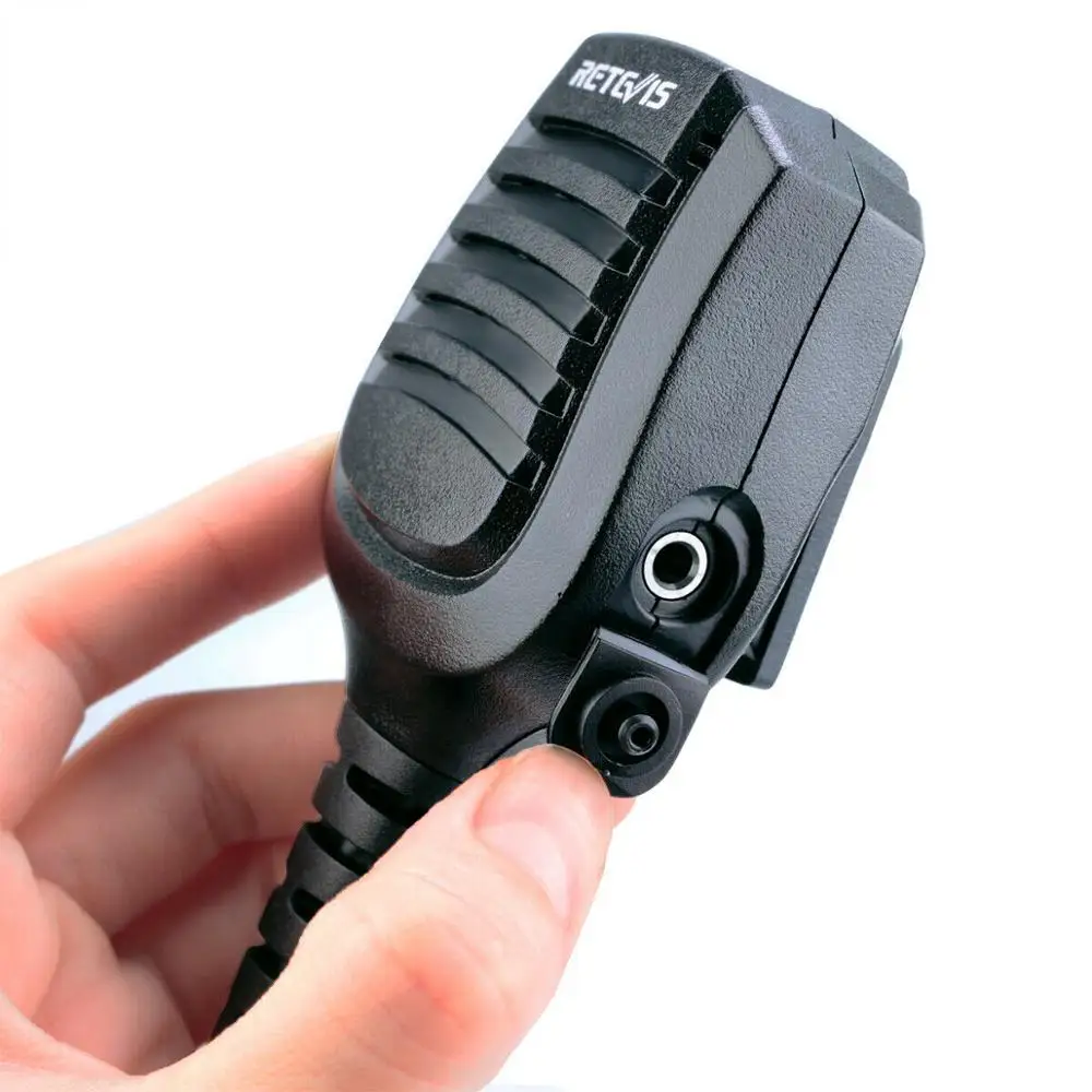 10 шт. черный Retevis 2 Pin PTT Динамик Mic IP54 Водонепроницаемый для ICOM IC-F3G IC-F43GS