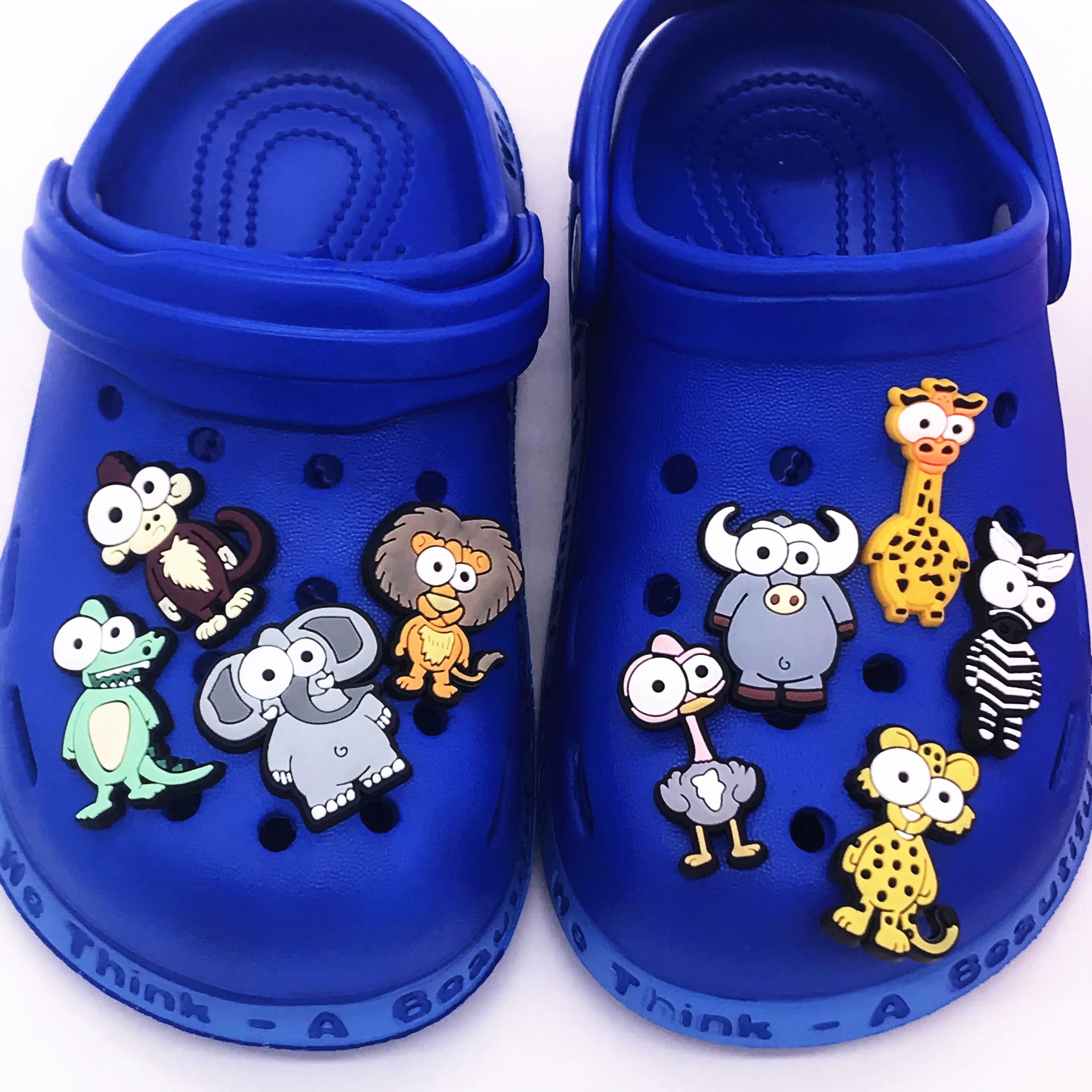 9Pcs Animal Cartoon Giraffe Zebra Elephant Garden Shoes accessories Shoe charms Decoration DIY Backpack Wristbands Kids Gift | Обувь