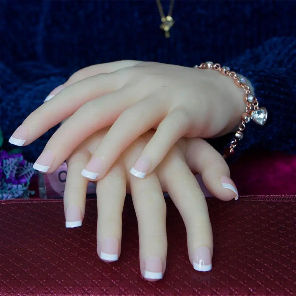 Summer Short Natural Nude White French Nail Fake Nail Press Wear Round Wear Short Sweet Ultra Square Gel Candy Nail Fake Ea S6W8