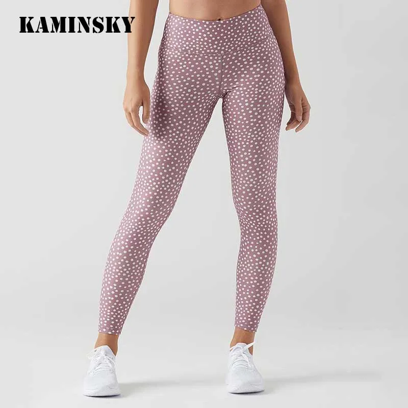 Сексуальные леггинсы Kaminsky в горошек женские повседневные штаны с высокой талией