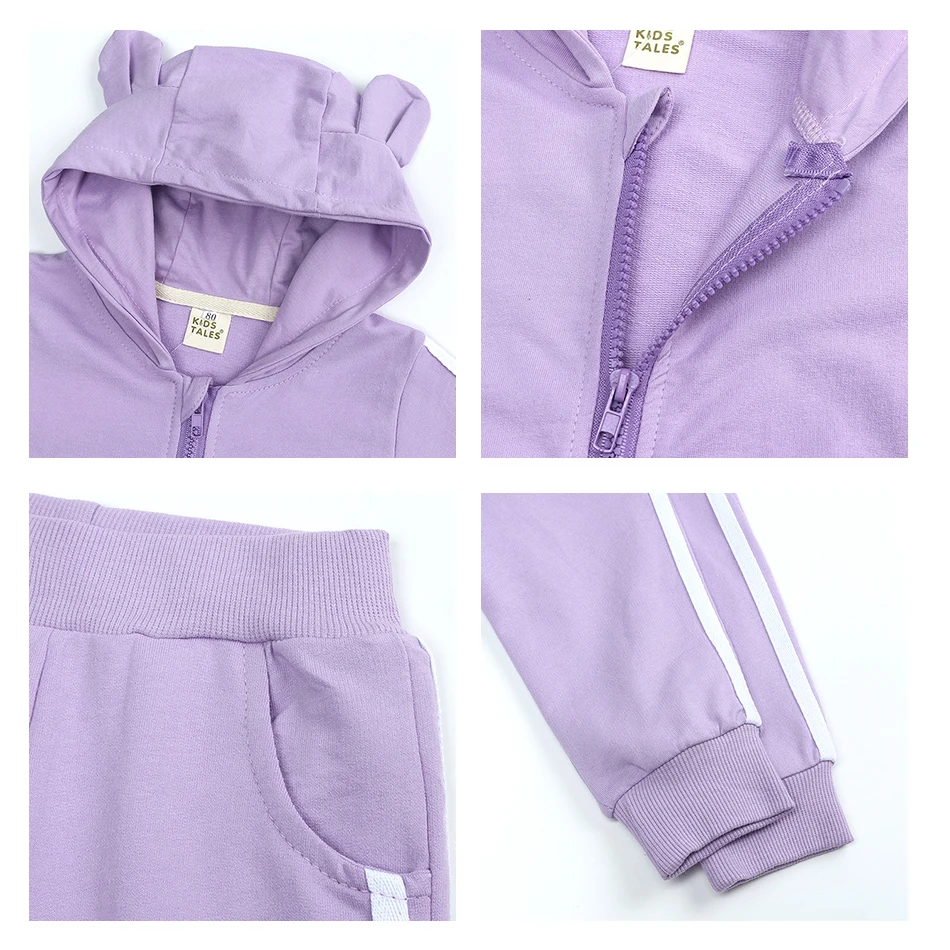 

Autumn Clothes for Girls Jacket And Trousers Casual Cotton Long Sleeve Hood Refreshing Sportwear Suit for Children Toller