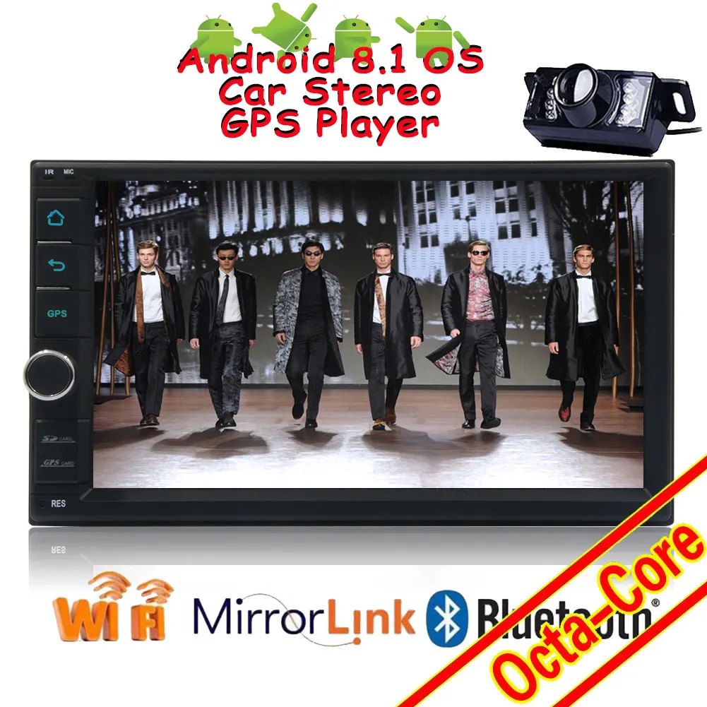 

7 Inch Double 2 din Universal Car Radio GPS Navigation In dash Android 8.1 Car Stereo MP3 MP5 Player 2G+32G BT Wifi Rear Camera