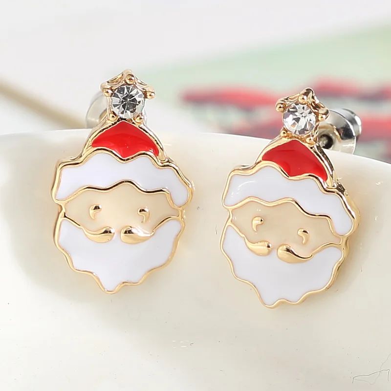 EDS рождественские серьги каффы для ушей Санта Клаус клипсы без пирсинга женские