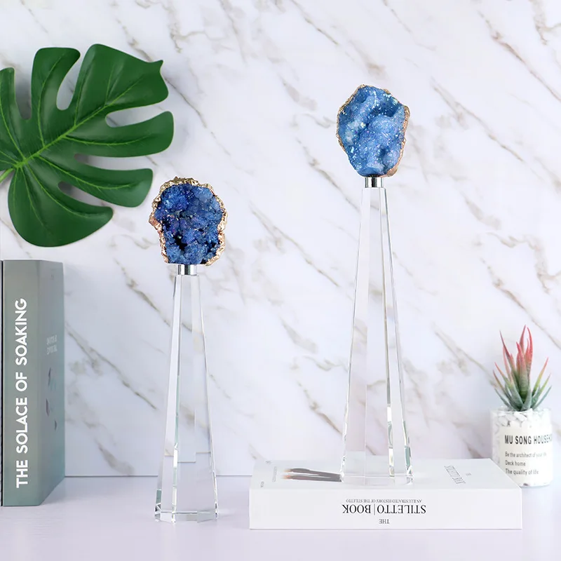 Скульптура из натурального агата с многоугольником K9 Хрустальная основа