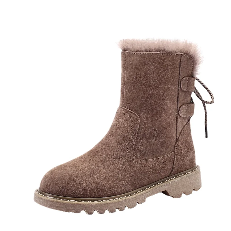 

Замшевые Зимние ботинки из коровьей кожи, женские ботильоны, кожаные модные теплые ботинки на платформе с острым носком, короткие ботинки с ...