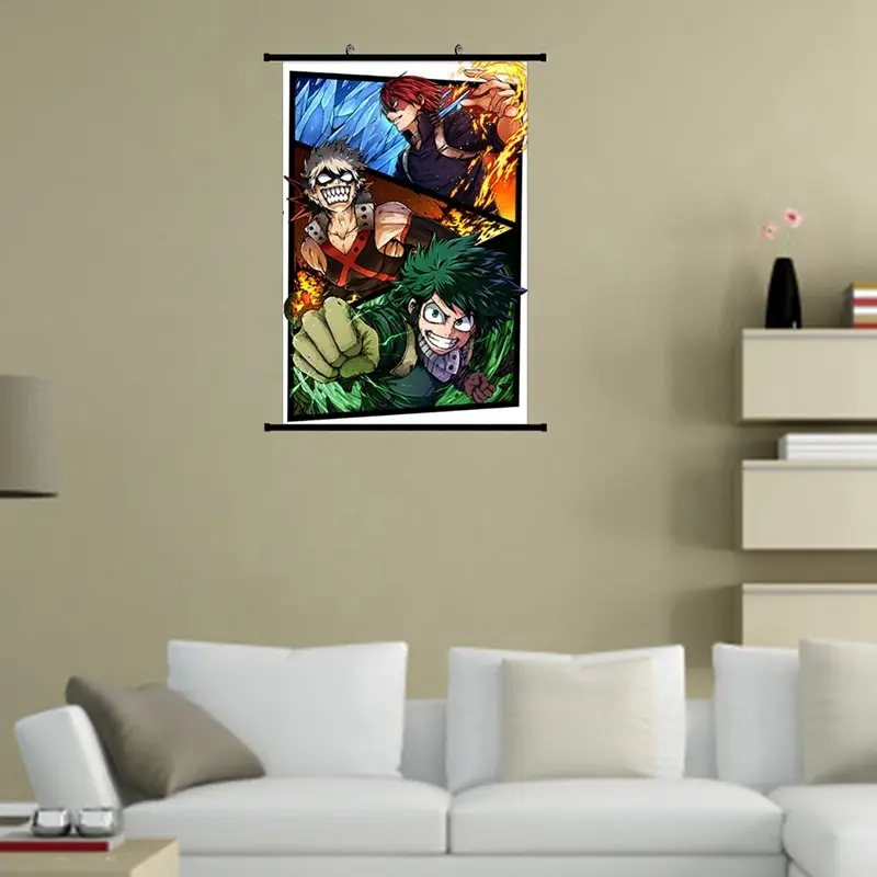 Японское аниме боку нет героев академии холст Свиток живопись украшение для дома