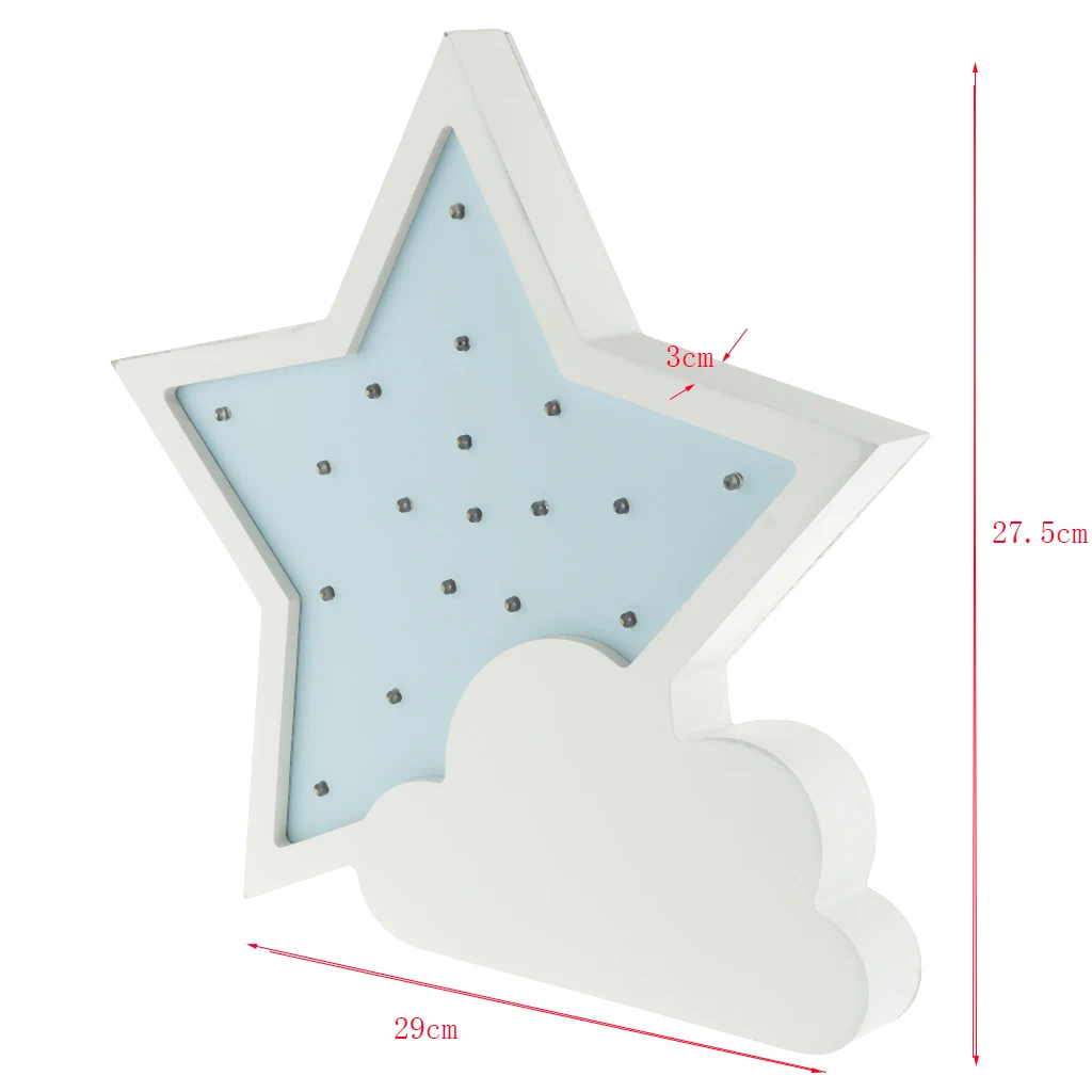 Милый ночник в виде облака звезды светодиодный 3D светильник подарок для детей