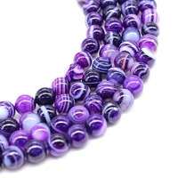 natural purple banded agates stripes onyx stone loose spacer beads for jewelry making 15 diy bracelet necklace needlework