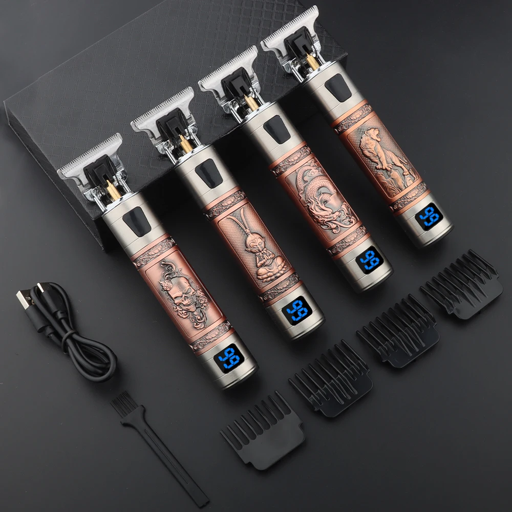 

Машинка для стрижки волос USB T9, профессиональный электрический триммер для мужчин, перезаряжаемая машинка для волос, Беспроводная Бритва, т...