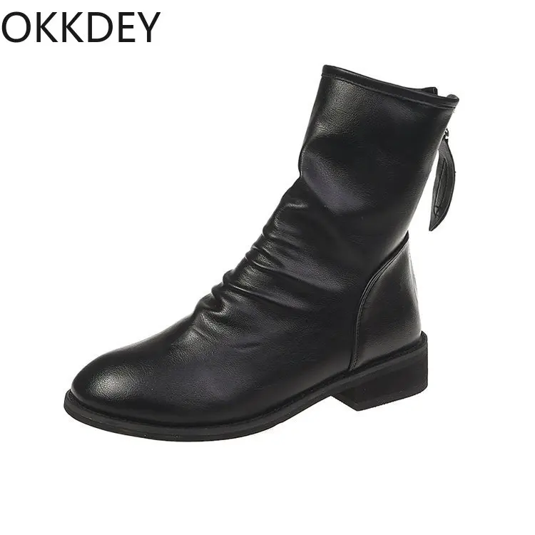 

Новинка сезона осень-зима 2021, женские ботинки в стиле ретро, короткие ботинки для студентов, ботинки с открытой застежкой-молнией, женская о...