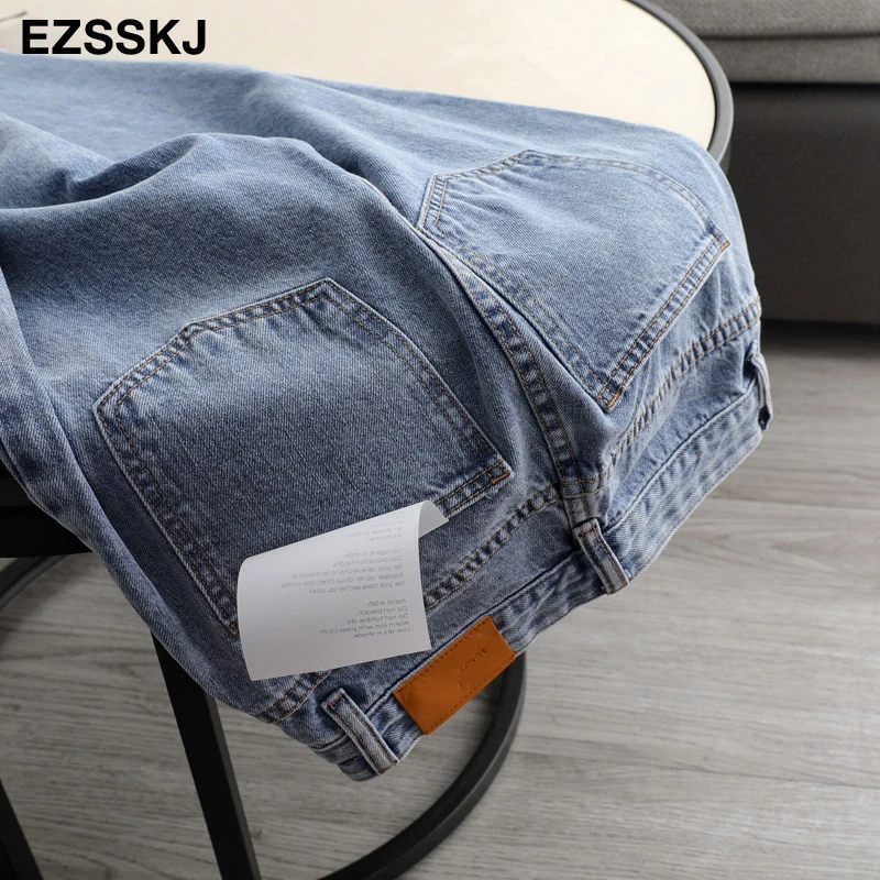 

EZSSKJ high quality casual Jeans Woman High Waist trousers Streetwear Denim Trousers Washed Denim harem Pants loose Ninth Pants