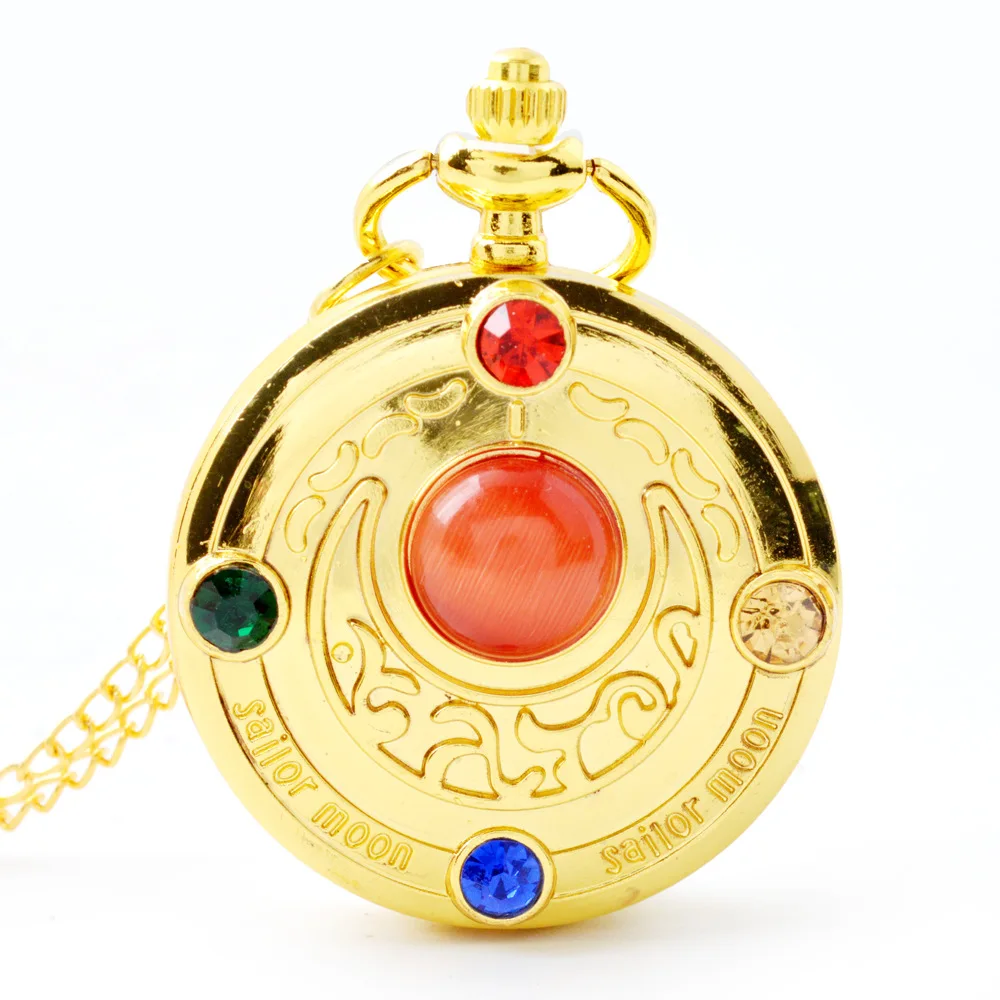 Аниме Cardcaptor Card Captor Sakura карманные часы ожерелье Звезда драгоценный камень кулон ювелирные изделия цепь часы для женщин девочек Рождественский подарок