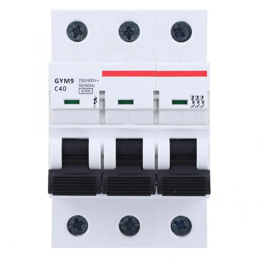 

3P MCB Circuit Breaker 400VAC 50/60Hz IP20 Electric Leaking Protector with Overload and Short Circuit Protection