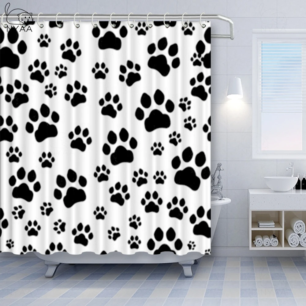 Занавеска для душа NYAA из полиэстера водонепроницаемая Шторка ванной с рисунком