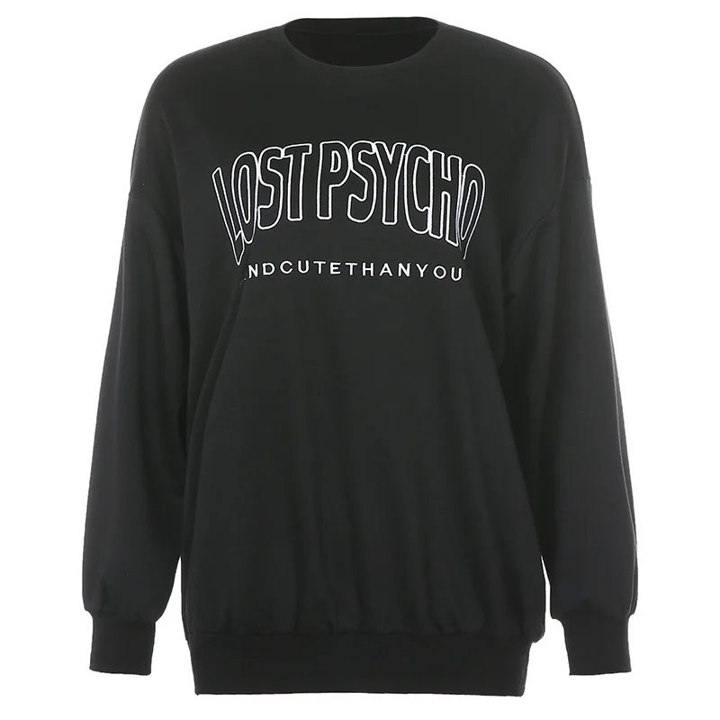 

Letter Print Casual Oversize Sweatshirts For Women Autumn Fashion Long Sleeve Leisure Outfits Pullover Streetwear